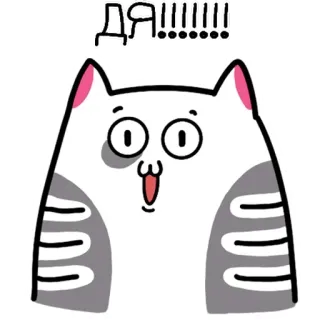💯 ДА!!!!!! แมว, รัสเซีย, ใช่, ตื่นเต้น, เซอร์ไพรส์, มีความสุข telegram sticker