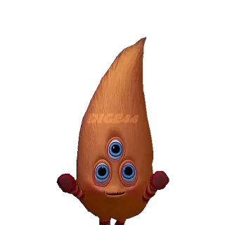👀 DiCEM nhân vật, quái vật, ba mắt, màu cam telegram sticker