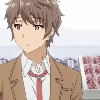 ⬛️ Sakuta Azusagawa Rascal Does Not Dream of Bunny Girl Senpai Аниме, Персонаж, Сакута, Школа, Официальный, Портрет whatsapp sticker