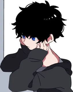 😶 Anime, Manga, Hoạt hình, Chân dung, Con trai, Nghệ thuật telegram sticker