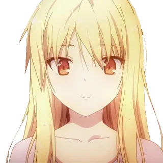 😏 Anime, Dziewczyna, Blondynka, Postać telegram sticker
