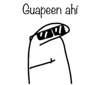 😎 Guapeen ahí cool, sunglasses, stick figure, funny, meme telegram sticker