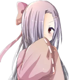 😳 anime, girl, character, kawaii, cute, pink, illustration telegram sticker