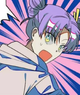 😨 anime, manga, cartoon, character, shocked, expression telegram sticker
