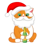 🍾 kucing, natal, topi santa, hewan, liburan, meriah, imut telegram sticker
