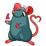 🥰 หนู, ความรัก, สัตว์, การ์ตูน, หัวใจ, น่ารัก telegram sticker