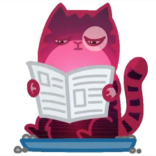 😶 gatto, monocolo, giornale, lettura, animale telegram sticker