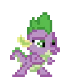 😁 Spike My Little Pony poni, naga, kartun, pixel art, Spike, My Little Pony whatsapp sticker