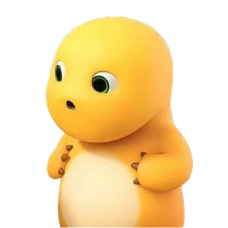 😯 dinosaurus, kartun, kuning, imut, karakter telegram sticker