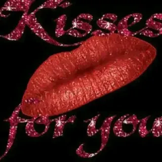 🤢 Kisses for you kiss, lips, love, sparkle, red, affection, glitter, romance telegram sticker
