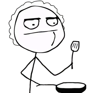 😐 Meme, Trollface, Strichmännchen, Kochen, Pokerface, Internet Meme telegram sticker
