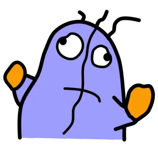 😞 Dessin animé, Blob, Monstre, Personnage, Illustration, Dessin whatsapp sticker