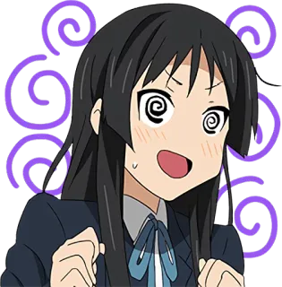 😵 anime, confused, cartoon, girl, excited, spiral eyes telegram sticker