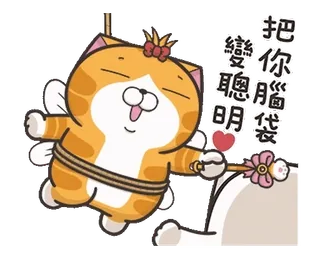 ⭐️ 把你脑袋变聪明 gato, pegatina, magia, dibujos animados, volando, lindo telegram sticker