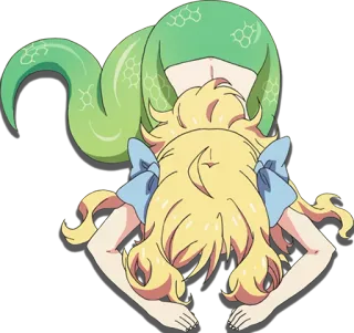 😣 lamia, chica serpiente, anime, rubia, arco, chica monstruo whatsapp sticker