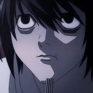 🤔 L Lawliet Death Note anime, L, Death Note, character, manga, detective telegram sticker