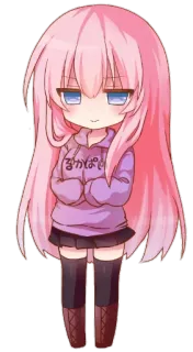 😕 るかばか Fille anime, Chibi, Mignon, Cheveux roses, Dessin animé, Personnage, Manga telegram sticker