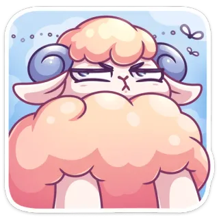 😠 овца, животное, мультфильм, милый, стикер whatsapp sticker