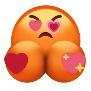 🥵 Emoji, Culo, Cuori, Divertente, Amore telegram sticker