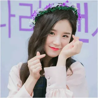 🍃 여자, 꽃, 예쁜, 귀여운, 손 제스처, 아시아인 telegram sticker