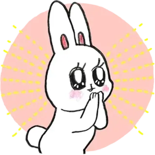 🤩 coniglio, carino, animale, cartone animato, adesivo, kawaii telegram sticker
