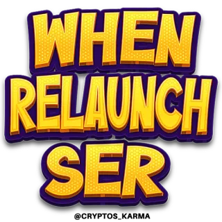 😜 WHEN RELAUNCH SER testo, giallo, viola telegram sticker