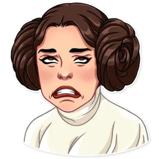 😬 Princess Leia Star Wars Принцесса Лея, Звездные войны, раздраженный, выражение лица telegram sticker