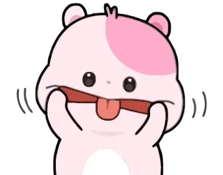 😝 hamster, süß, lustig, cartoon, tier, rosa, zunge whatsapp sticker