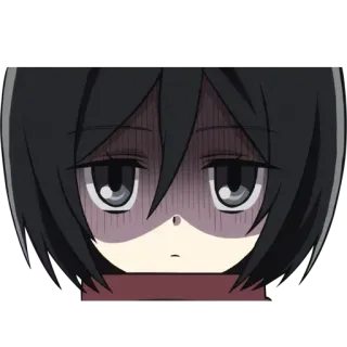 👿 Mikasa Ackerman Attack on Titan Anime, Manga, Ataque a los Titanes, Mikasa Ackerman, Triste, Emocional telegram sticker