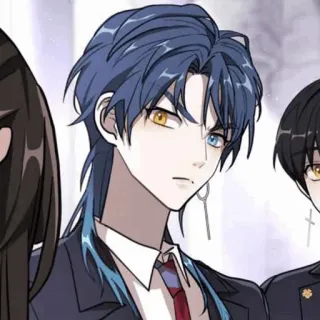 🌑 anime, character, manga, suit, blue hair telegram sticker