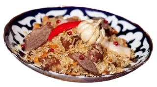 🍚 Jedzenie, Pilaw, Ryż, Mięso, Kuchnia tradycyjna, Kuchnia Azji Centralnej, Danie telegram sticker