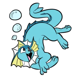 🛁 Vaporeon Pokemon Pokemon, Vaporeon, Water Type, Cute, Cartoon, Video Game whatsapp sticker