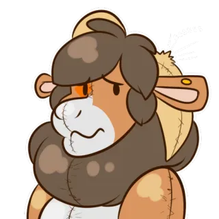 😰 sssss Dessin animé, Animal, Mignon, Triste, Cousu, Peluche telegram sticker