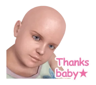 😊 Thanks baby child, girl, thanks, cute, baby whatsapp sticker