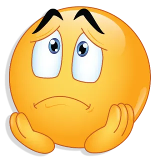 🙁 emoji, triste, preocupado, amarelo, expressão telegram sticker