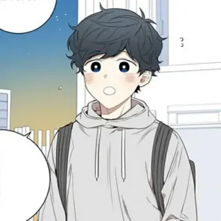 🥺 Anime, Manga, Chico, Dibujo animado, Sorprendido, Mochila telegram sticker