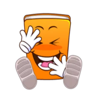 😆 мультик, эмодзи, смех, сидит whatsapp sticker