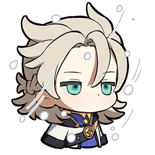 😐 Albedo Genshin Impact anime, video game, albedo, genshin impact, chibi whatsapp sticker