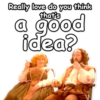 ❓ Really love do you think that's a good idea? domanda, espressione, frase, dialogo, idea, pensiero telegram sticker