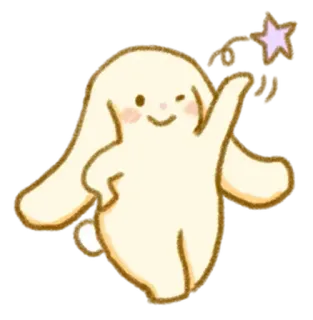 💭 słodki, królik, gwiazda, kreskówka, kawaii, mrugający, uroczy, kapryśny whatsapp sticker