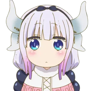 😳 Kanna Kamui Miss Kobayashi's Dragon Maid 애니, 칸나, 드래곤, 귀여운, 만화, 칸나 카무이, 치비 telegram sticker