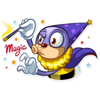🎉 Magic เวทมนตร์, พ่อมด, การ์ตูน, สติกเกอร์, ดาว, แฟนตาซี, สีม่วง, สีเหลือง telegram sticker