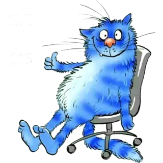 😄 cat, cartoon, animal, chair, thumbs up telegram sticker