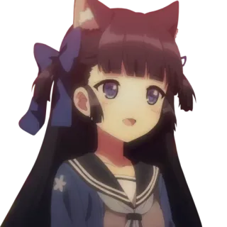 😀 anime, cartoon, fox ears, girl, character, kawaii whatsapp sticker