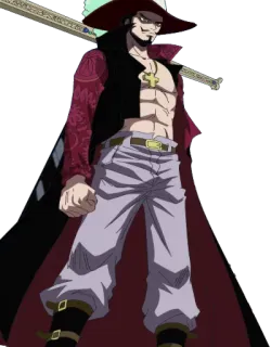 💦 Dracule Mihawk One Piece Anime, Pendekar pedang, Bajak laut, One Piece, Dracule Mihawk telegram sticker