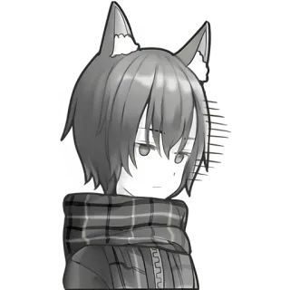 😨 Anime, Lupo, Carino, Cartone animato, Arte, Illustrazione telegram sticker