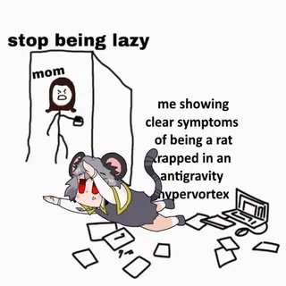 πͺ stop being lazy meme, rat, lazy, funny, antigravity telegram sticker