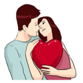 ❤️ amor, casal, coração, romance, afeição, relacionamento, abraço telegram sticker