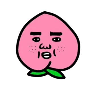 😊 桃子, 卡通, 脸, 水果, 表情符号 telegram sticker