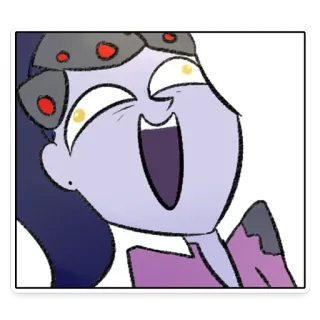 🤣 Widowmaker Overwatch Widowmaker, Overwatch, video game character, cartoon, purple skin, smiling telegram sticker